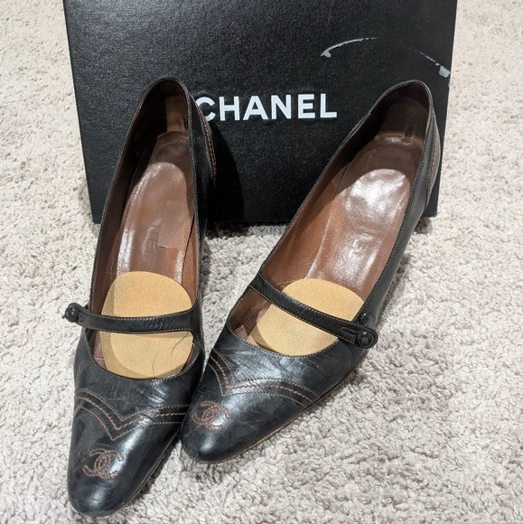 Chanel Heels Black Size 40 Classic Mary Jane Pump - Picture 1 of 10